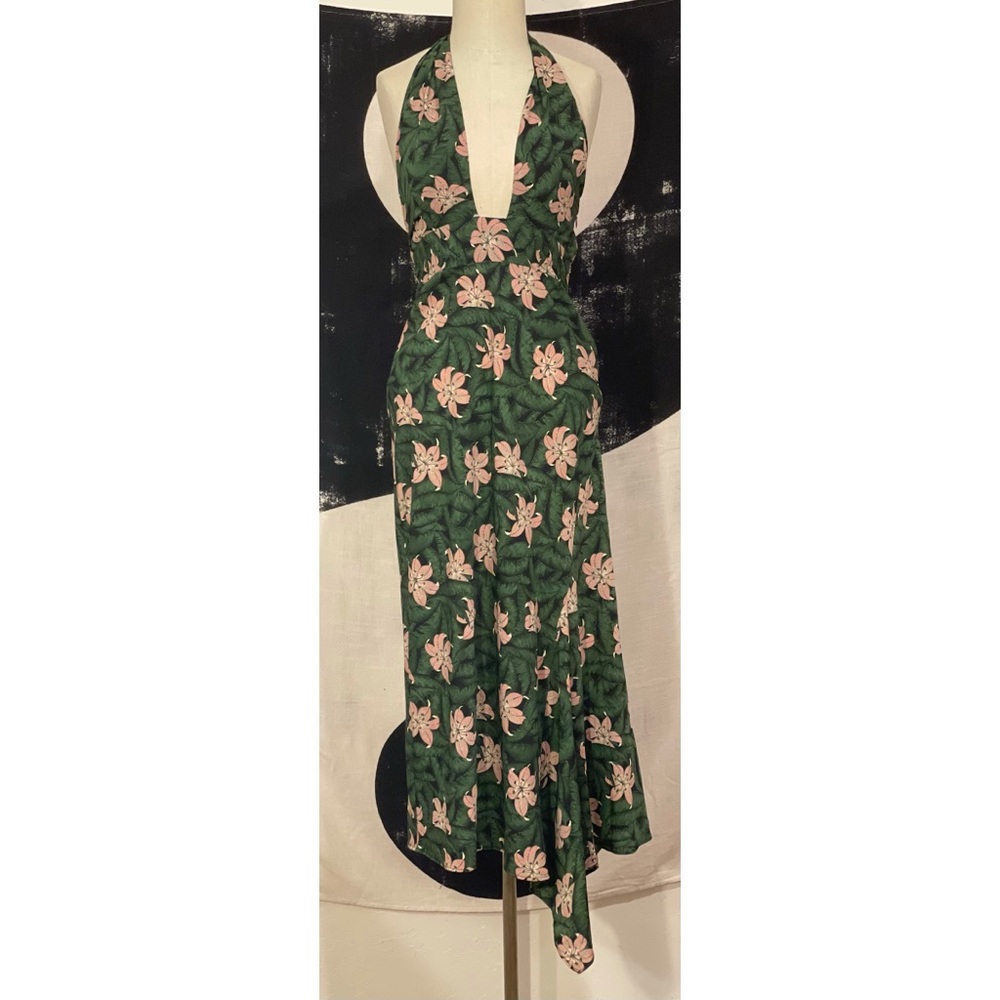 Topshop SIZE10 Green & Pink Hawaiian Dress